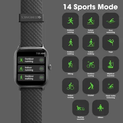 ZEBRONICS Zeb-Fit Me Smartwatch (Black Strap, Free Size) ZEBRONICS Zeb-Fit Me Smartwatch (Black Strap, Free Size)